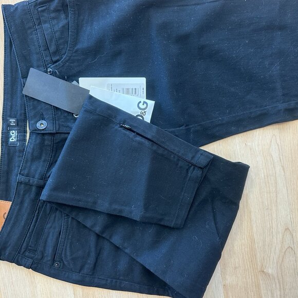 Dolce & Gabbana Pretty Jeans NWT 32 Tight Fit Black Zipper Ankle - Picture 5 of 10
